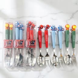 2026 NEW Cool Hero Cutlery Captain Cartoon Fork Spoon Set Storage Box Tableware Birthday Christmas Gift For Fans Theme Party