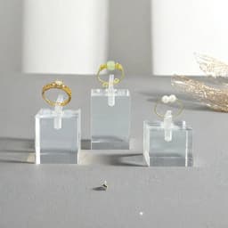 Clear Acrylic Ring Holder Display Stands Jewelry Organizer with Clips Joyeros Organizador De Joyas Packaging Storage Props Riser