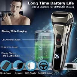 Electric Shaver 4D For Men Rechargeable Shaving Beard Razor Trimmer Machine For Barber USB Type-C Rechargeable Waterproof HT-909