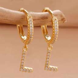 Nidin Hot Sale Initial A-Z Letters Mini Small Hoop Earrings Gold Color Zircon Jewelry Alphabet Fashion Christmas New Year Gift