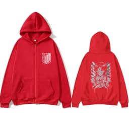 Anime Attack on Titan Levi Ackerman Face Graphic Zipper Hoodie Men Cartoon Manga Merch Zip Up Jacket Men's Oversized Streetwear