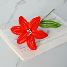 5Pcs Lily DIY Artificial Flower Chenille Stem Fluffy Wire Pipe Cleaners Twist Stick Children Educational Toys Creative Handcraft