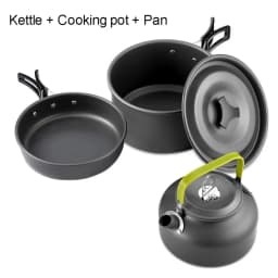 Camping Cooking Set Camping Cookware Travel Tableware Outdoor Picnic Set Teapot For 2-3 People Non-Stick Pots Assorted Sets