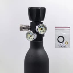 High Pressure Compressed Air CO2 Tank Cylinder DIN Valve with Gauge, 8mm Quick Disconnect Connector