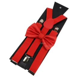 Adjustable Elastic Leather Suspenders Bowtie Set Men Women Baby Blue Braces Straps For Wedding Y-Back Shirt Accessories Gift