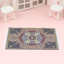 1Pc 1:12 Dollhouse Miniature Floor Rug Mat Turkish Woven Cover Carpet Model Bedroom Living Room Decor Toy Doll House Accessories