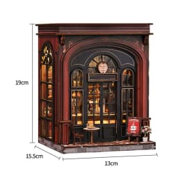 DIY Gothic Book Nook Kit 3D Wooden Miniature Dollhouse with Furniture Handmade Craft Bookshelf Insert Creative Home Decor Gifts