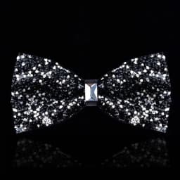 1 Piece Men's Glitter Rhinestone Bow Tie Shiny Full Rhinestone Bow Banquet Party Wedding Stage Event Gold Silver