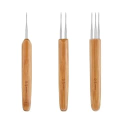 3/6Pcs 0.5mm/0.75mm Dreadlock Crochet Hook Wood Crochet Needles Hair Dreadlocks Tool for Braid Craft