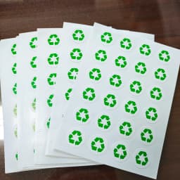 1000pcs Recycle Logo Label Art Paper Sticker for Recyclable Environmental Friendly Products Green Color Round Factory Tag