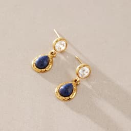 Youthway Water Drop Natural Stone Zircon Drop Earring For Women 18K Gold PVD Plated Stainless Steel Waterproof Earring Jewelry