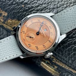 Spot goods NEW Pierre Paulin Jumping Hour Men Watch Salmon Dial Automatic St17 Mechanical Watch Vintage Bonklip bracelet
