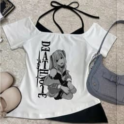 Death Note crop top female graphic goth party korean fashion anime t-shirt harajuku party gothic jojifuku