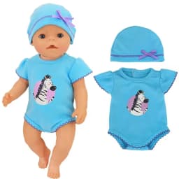 Doll Clothes 43 Cm Baby New Born Doll Hooded Rompers for 18 Inch Americanog Girl Doll Casual Wear