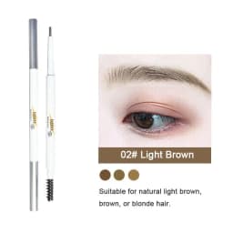 Thin-Head Double-Ended Eyebrow Pencil – Waterproof, Long-Lasting, Auto-Rotate, Brush Tip, Contour, Natural, Certified, Unisex