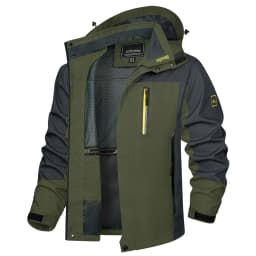 TACVASEN Waterproof Lightweight Jacket Mens Mesh Lined Outdoor Jacket Windproof Fishing Hiking Jacket Rain Coat Male Windbreaker