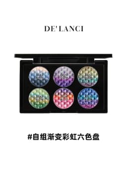 DE'LANCI Gradient Rainbow 6 Colors Eyeshadow Palette Custom Refillable Makeup Matte Shimmer Colorful DIY Eye Shadow Cosmetics
