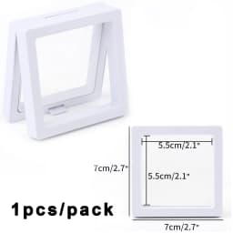 PE Film Jewelry Storage Box 3D Packaging Case Gemstone Free Stand Floating Frame Membrane Ring Earrings Necklace Display Holder