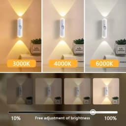 Motion Sensor Night Light 7-Color LED Toilet Night Light Bedroom Living Room Corridor Double-Headed Wireless Wall Lamp Magnetic
