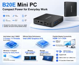 ERVPES Mini Pc B20E Windows 11 Pro 8GB RAM 128GB SSD Intel 6500Y Micro Desktop Computer Dual-Band Wifi Mini Pc