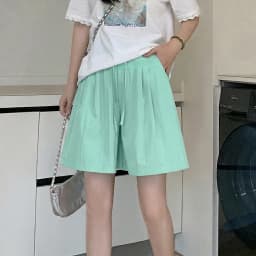Solid Color Casual Summer Shorts for Women Thin Breathable Elastic Waist Shorts Woman Vacation Loose Wide Leg Shorts Beach Pants