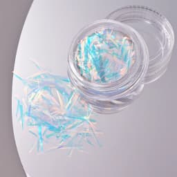 1 Jar Glass Effect Line Nail Sticker Sparkly Irregular Aurora Glass-Paper Nail Art Sequins Laser Iridescent Cellophane Glitter