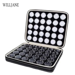 Transparent Gemstone Gem Jar Display Box Loose Diamond Jewelry Storage Carrying Case Nail Gem Stones Holder Organizer Container