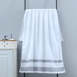 2pcs Black Bath Towels for Adults 100% Cotton Solid Terry Beach Towel Absorbent Yoga Shower Towels Bathroom Christmas Gift