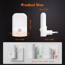 Plug-In Night Light With Motion Sensor, 5 Adjustable Brightness Levels, Plug-In Lamp For Kids’ Room, Stairs, Hallway, Bedroom