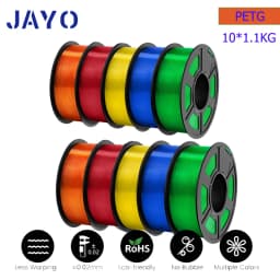 JAYO 10 Rolls PETG Filament 175mm 3D Printing No Bubbles No Drawing Smooth Multiple Colors Optional for 3D Printing 1.1kg/1roll