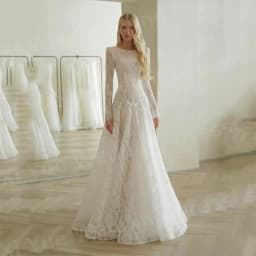 Gorgeous A Line Women's Elegant Long Sleeve Lace Wedding Dresses Vestido De Novia O Neck Bride Gowns Customized Robe De Mariée