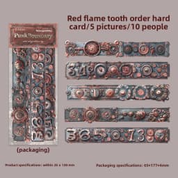 1pack/2pack 6 Designs Punk Border Series Stickers Vintage Embossed Long Hard Card Decals Collage Decoration Material Stationery