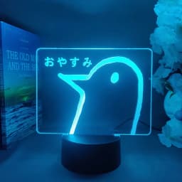 Oyasumi punpun Characters Duck 3d Illusion Nightlight Good Night Punpun Manga Lamp for Kids Bedroom Decoration New Year Gift