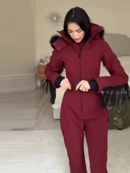 Winter Thicken Skiwear Sets Chic High Neck Hooded Zipper Coat Ski Pant Waterproof Tracksuit 2026 Lady Warm Outdoor Sportswear