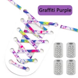 Elastic Round Printed Shoe Laces Diamond Metal Buckle No Tie Shoelaces Without Ties Shoelace for Sneakers Woman Man Shoestrings