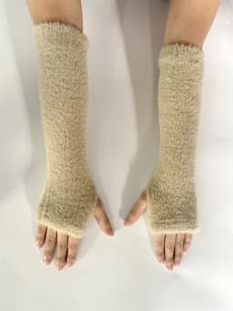 Botvotee Fall Winter Women Arm Warmers Mink-Like Velvet Fingerless Gloves Y2K Wrist Warmers