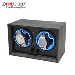 FRUCASE Wooden Watch Winder for Automatic Watches 2 Rolex Box Jewelry Display Collector Storage with Light