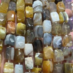 Natural Raw Mineral Stone Beads Square Shape Bead Citrine Quartz Reiki Healing Beads For Jewelry Making DIY Necklace Bracelet