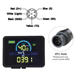 UART2 P5C Electric Bike Colorful LCD Display Meter 24V-60V SM/Waterproof Connection Plug Ebike intelligent Display With USB