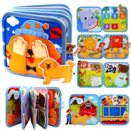 Montessori Busy Board Toddler Felt Quiet Soft Book Fine Motor Skills Educational Travel Toy for Preschool Learning Activities
