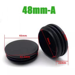 Black PE Plastic Round Pipe Plugs, Dia 10-100mm Furniture Foot Caps, Chair/Table Leg Protectors, Dustproof Tube Hole Covers