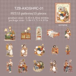 JIANWU Vintage Life Flower Character Landscape Material Collage Scrapbooking PET Sticker Creative DIY Journal Stationery