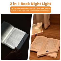 LED Reading Light Rechargeable Clear LED Flat Book Light Eye Protection 3 Color Timer Reading Lamp Bed Bedroom Night Light