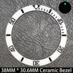 Sloping 38mm * 30.6mm Ceramic/Aluminum Blue Luminous Bezel GMT and Diving Watch Insert Fit for 40mm Watch Case Replacement Watch