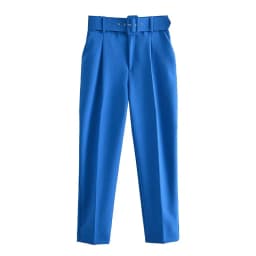 Spring Women's Slimming Versatile Belted Trousers Asymmetric Commute Sle High Waist Long Pants Casual Pants
