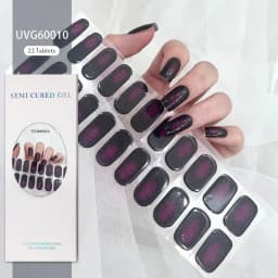 16/20/22Tips Semi-Cured Gel Nail Patch Adhesive Sliders Long Lasting Full Gel Nail Stickers DIY Manicure Harden In UV Lamp Need