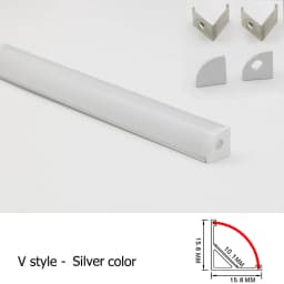 2-30Pcs/lot LED Aluminum Profile 0.5m/pcs U/V/W Shape Corner For 5050 2835 LED Strip Bar Lamp Channel Holder White/Black Cover