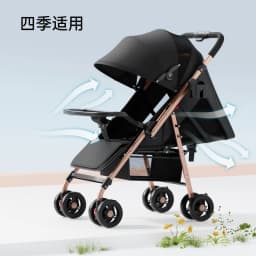 High-quality Two-way Baby Stroller Light Folding Can Sit and Lie Portable One-button Trolley Stroller Baby Car