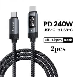 Toocki 240W USB C Cbale Fast Charging OLED Digital Display PD 3.1 Type C To USB C Data Cord For Macbook iphone 18 17 Samsung S25
