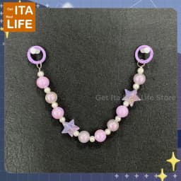 Italife Blue Chain Star Pearls Double Chains Ita bag Accessories Pink DIY Candy Shining Star Chain Anime ItaBag Decoration H335